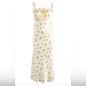 Reformation Erdem Floral Print Ruffle Silk Dress - medium NWT